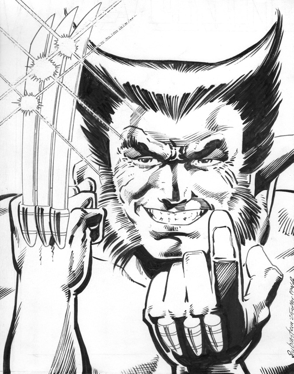 Wolverine #1 Recreation Pen & Ink