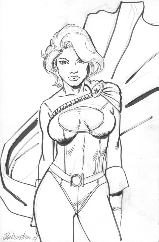 Powergirl back board sketch